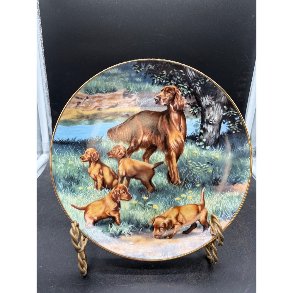Hamilton Collect Irish Setters Robert Christie Classic Sporting Dog Plate 1989